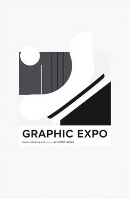 A square black and white cover for an art album titled 'Graphic Expo', showcasing modern graphic elements