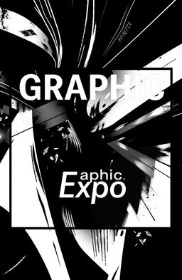A striking black and white square cover design for an art album titled 'Graphic Expo'