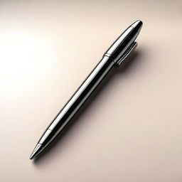 A high-quality 3D image of a single, short, plastic pen