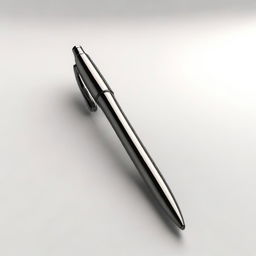 A high-quality 3D image of a single, short, plastic pen