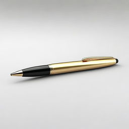 A high-quality 3D image of a single, short, plastic pen