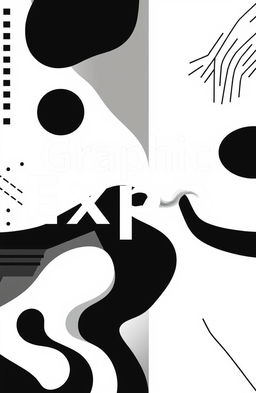 A square black and white cover design for an art album titled 'Graphic Expo'