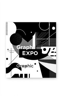 A square black and white cover for an art album titled 'Graphic Expo'