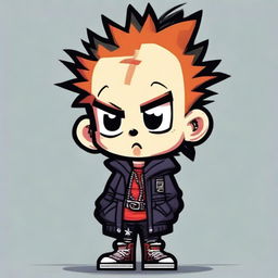 A high-quality digital art image of a character named 'Edgie', featuring a unique mix of punk and street style