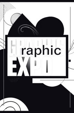 A stunning black and white square cover design for an art album titled 'Graphic Expo'