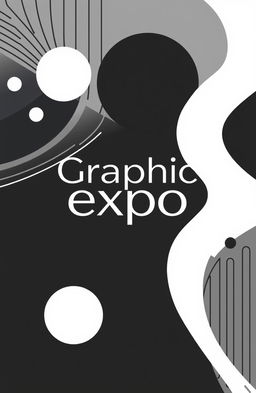 A square black and white cover design for an art album titled 'Graphic Expo'