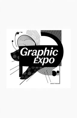 A square black and white cover design for an art album titled 'Graphic Expo'