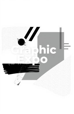 A square black and white cover design for an art album titled 'Graphic Expo'