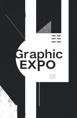 A square black and white cover design for an art album titled 'Graphic Expo'