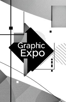A square black and white cover design for an art album titled 'Graphic Expo'