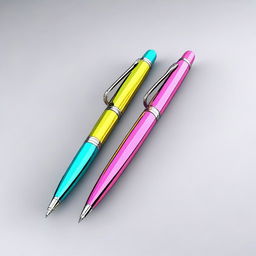 A high-quality 3D image of a single, short, plastic pen