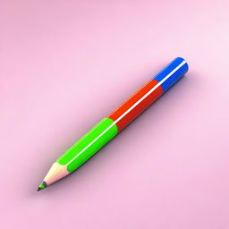 A high-quality 3D image of a single, short, plastic pencil