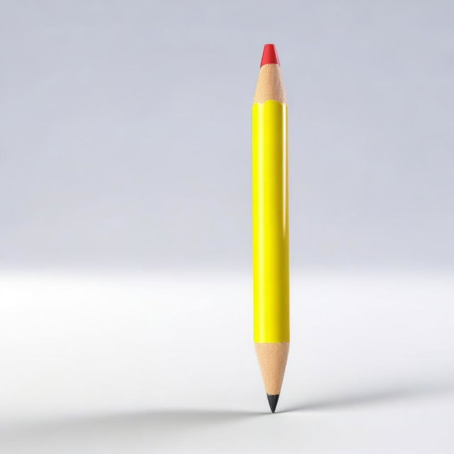 A high-quality 3D image of a single, short, plastic pencil