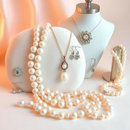 A stunning collection of pearl wearables, including necklaces, bracelets, earrings, and rings