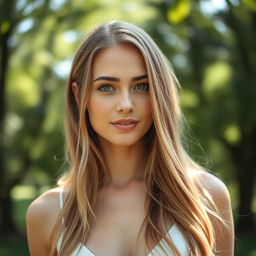 A 35-year-old American woman with a natural style, showcasing her light skin and minimal makeup, presenting a fresh and approachable appearance