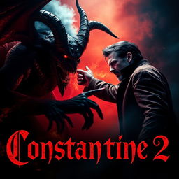 A compelling poster focusing on the supernatural elements for 'Constantine 2'