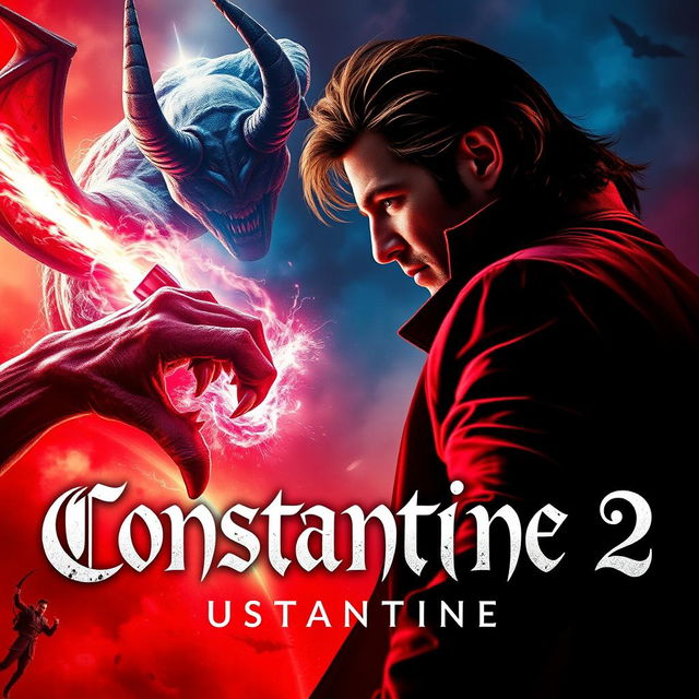 A compelling poster focusing on the supernatural elements for 'Constantine 2'