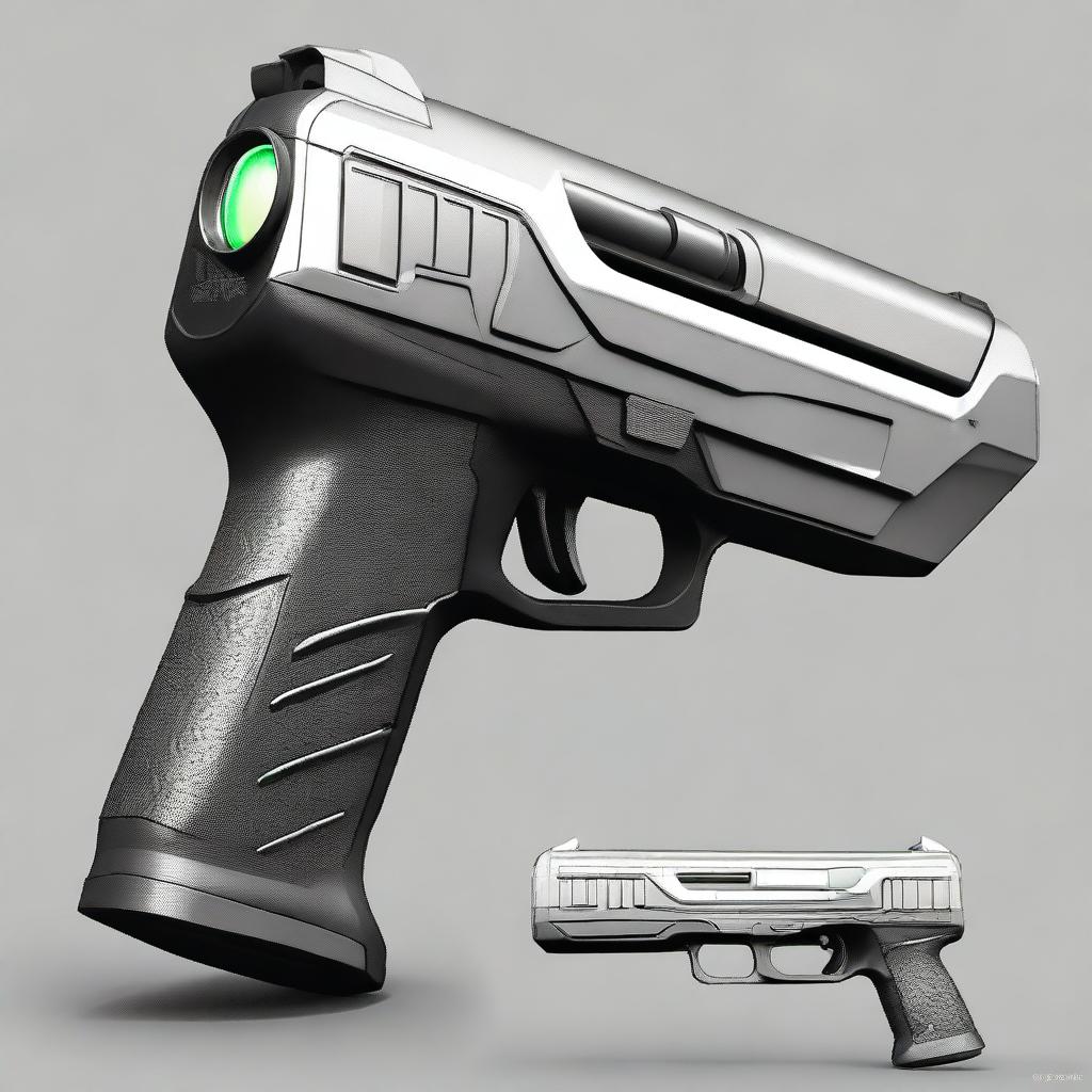 The 67x, a concept for a futuristic pistol weapon