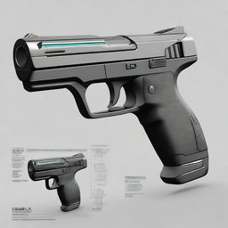 The 67x, a concept for a futuristic pistol weapon