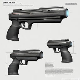 The 67x, a concept for a futuristic pistol weapon