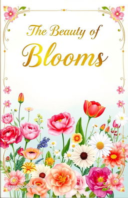 A beautifully illustrated book cover showcasing a vibrant array of flowers in full bloom, including roses, tulips, and daisies