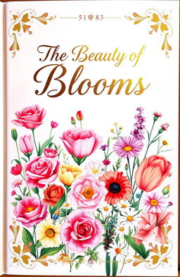 A beautifully illustrated book cover showcasing a vibrant array of flowers in full bloom, including roses, tulips, and daisies