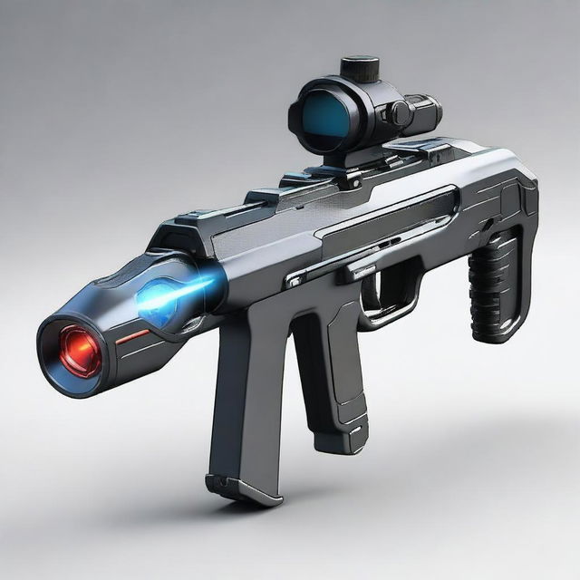 A concept for a futuristic laser sub-machine gun