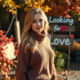 A 40-year-old American woman with long wavy blonde hair and blue eyes, depicted in a full-body view