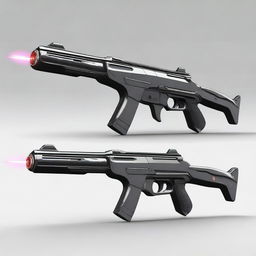 A concept for a futuristic laser sub-machine gun