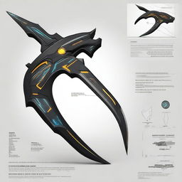 The Sickle, a concept for a futuristic weapon that combines the shape of a traditional sickle with the power of a gun