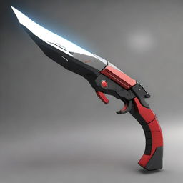 The Sickle, a concept for a futuristic weapon that combines the shape of a traditional sickle with the power of a gun