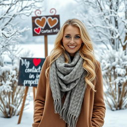 A 40-year-old American woman with long wavy blonde hair and bright blue eyes, showcased in a full-body view