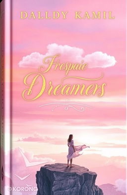 A captivating book cover featuring a dreamy landscape with a soft pastel sunset blending shades of pink, purple, and orange