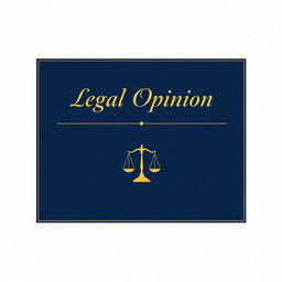 A professional legal opinion document's cover page design, featuring a formal layout with a bold title at the top reading 'Legal Opinion' in elegant typography