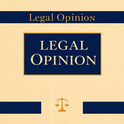 A professional legal opinion document's cover page design, featuring a formal layout with a bold title at the top reading 'Legal Opinion' in elegant typography