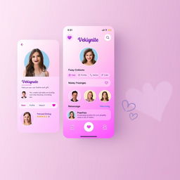 A modern dating app interface design featuring a vibrant and engaging layout