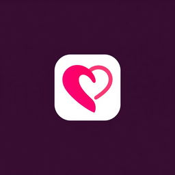A sleek and modern logo design for a dating app, featuring a stylized heart intertwined with a chat bubble, symbolizing love and communication