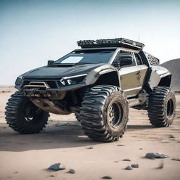 A post-apocalyptic modification of a Lamborghini car