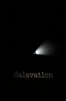 A minimalistic scene featuring a small flashlight placed in the center of a black background