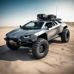 A post-apocalyptic modification of a Lamborghini car