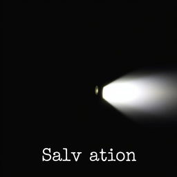 A minimalistic scene featuring a small flashlight with its body clearly visible, placed in the center of a black background