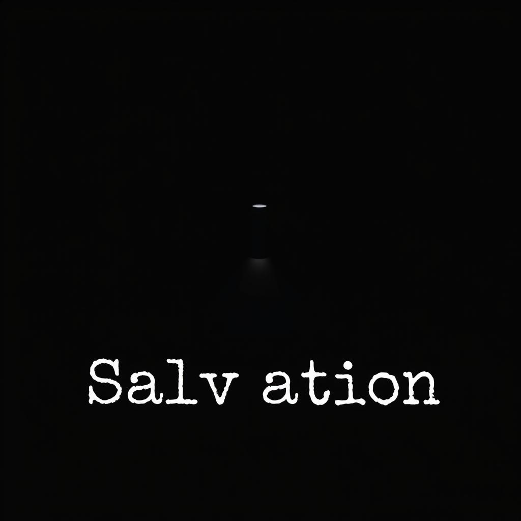 A minimalistic scene featuring a small flashlight with its body clearly visible, placed in the center of a black background