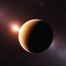 A digital rendering of the exoplanet J1407b with its colossal ring system, set against the backdrop of space.