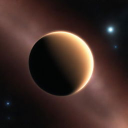 A digital rendering of the exoplanet J1407b with its colossal ring system, set against the backdrop of space.