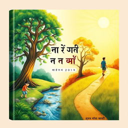A book cover design featuring nature illustrations