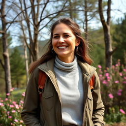 A 39-year-old woman from the USA with natural light skin, embodying a well-groomed and simple style