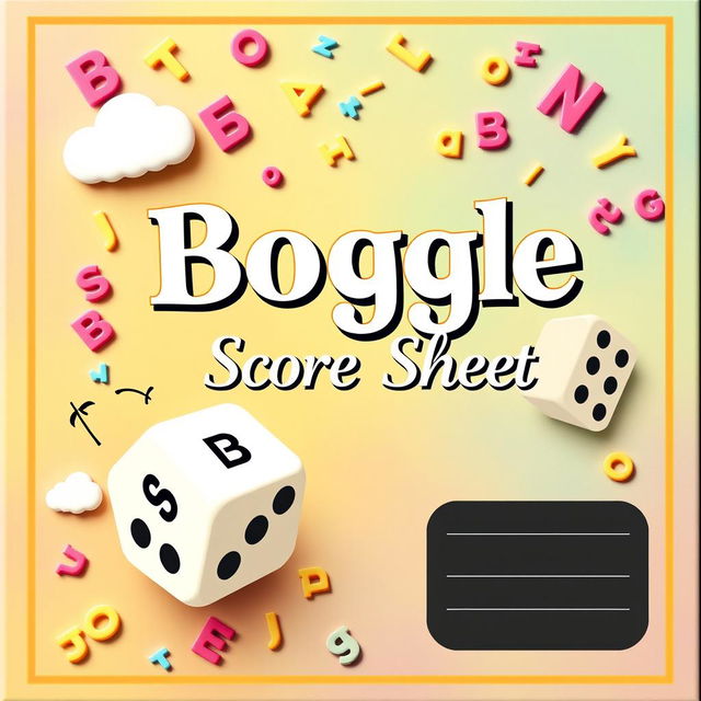 A beautifully designed cover for a Boggle score sheet