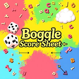 A beautifully designed cover for a Boggle score sheet