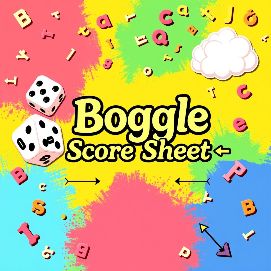 A beautifully designed cover for a Boggle score sheet
