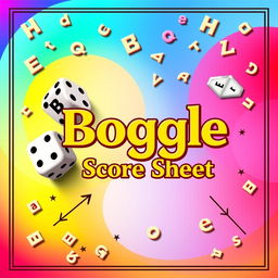 A beautifully designed cover for a Boggle score sheet